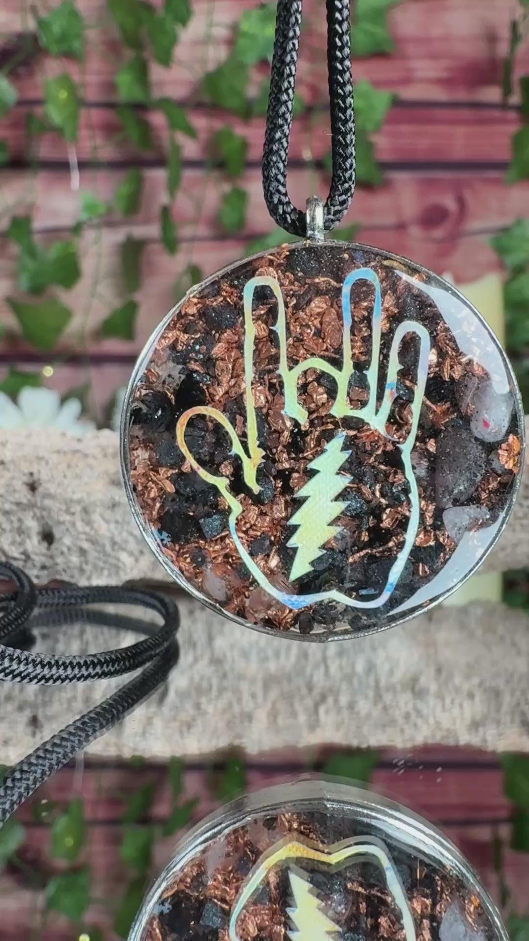Jerry Hand~GD Orgonite Grounding Blend Dbl Sided w/ Seed of Life
