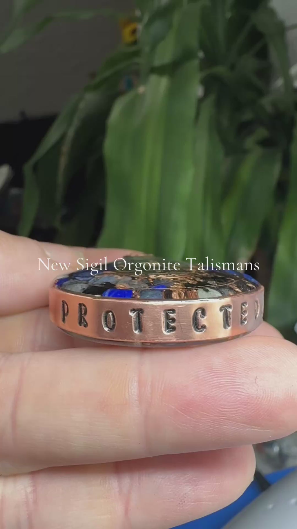 Sigil Series 1~"I am guided & protected in all ways, always." Orgonite w/ Lapis Lazuli, Black Tourmaline +
