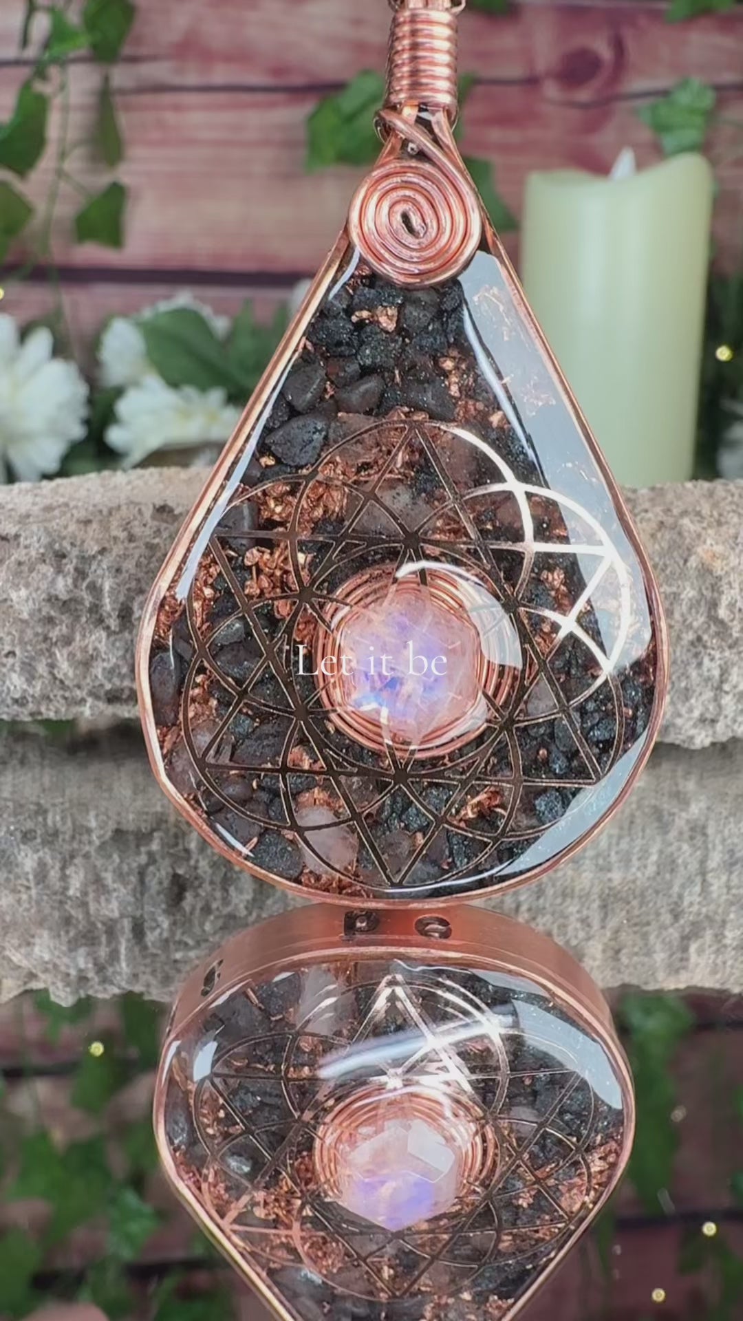 Let it be~Orgonite Pendant w/ Moonstone & Grounding Blend