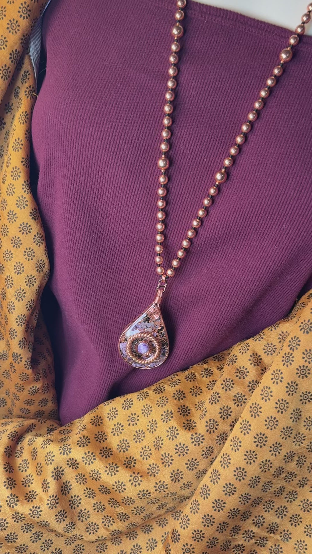 Look Within~Charoite Orgonite Mala for Transformation and Self-Worth
