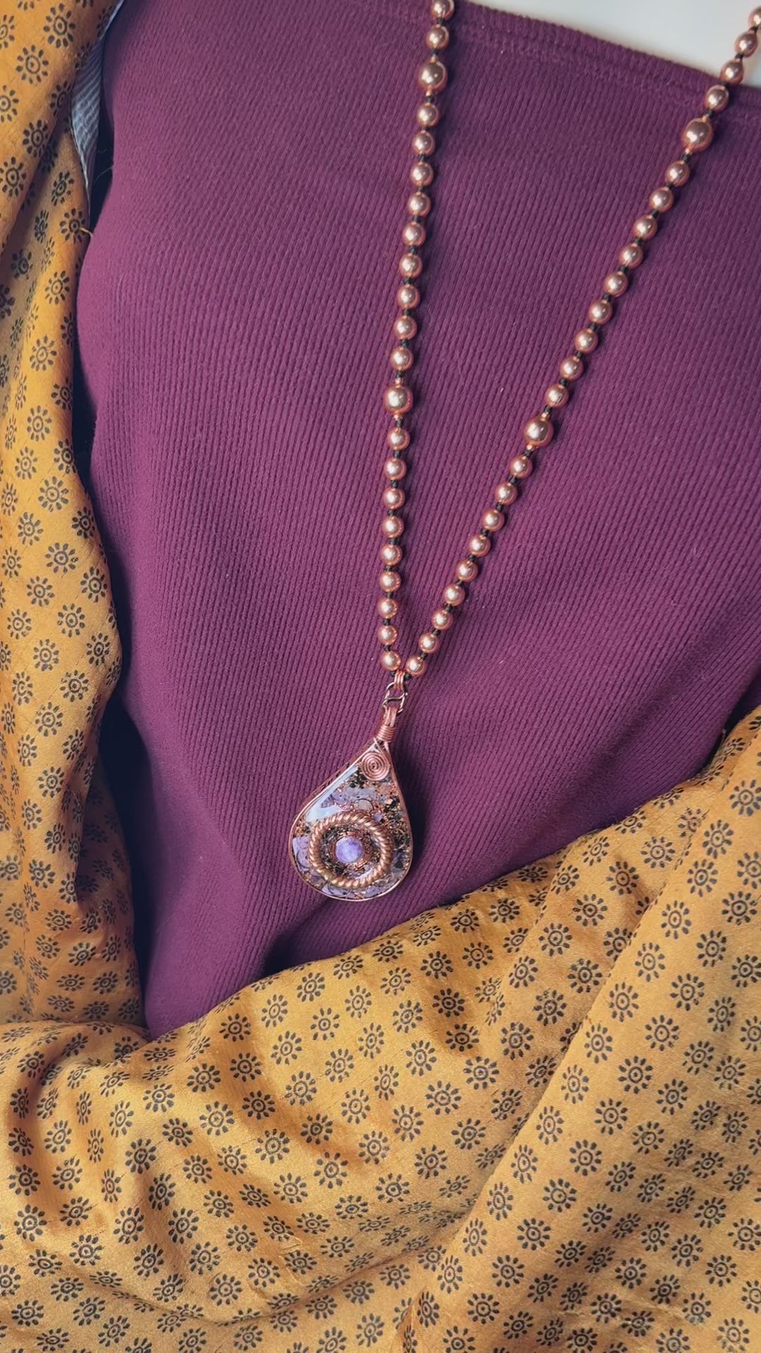 Look Within~Charoite Orgonite Mala for Transformation and Self-Worth