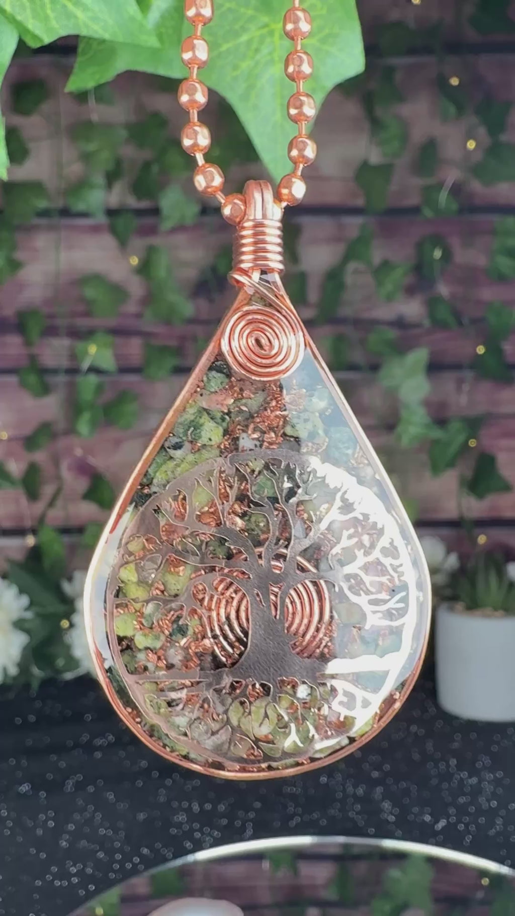 Serpentine Tree of Life Orgonite for Grounding and Transformation