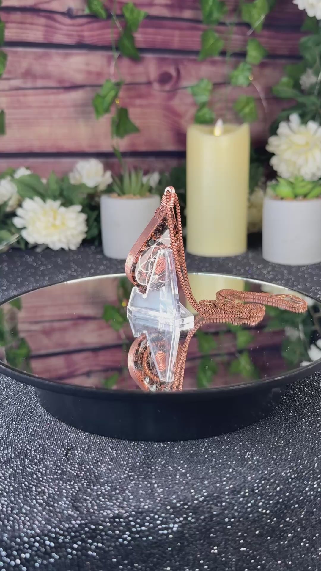 Be Here Now~Orgonite Necklace for Grounding+Protection