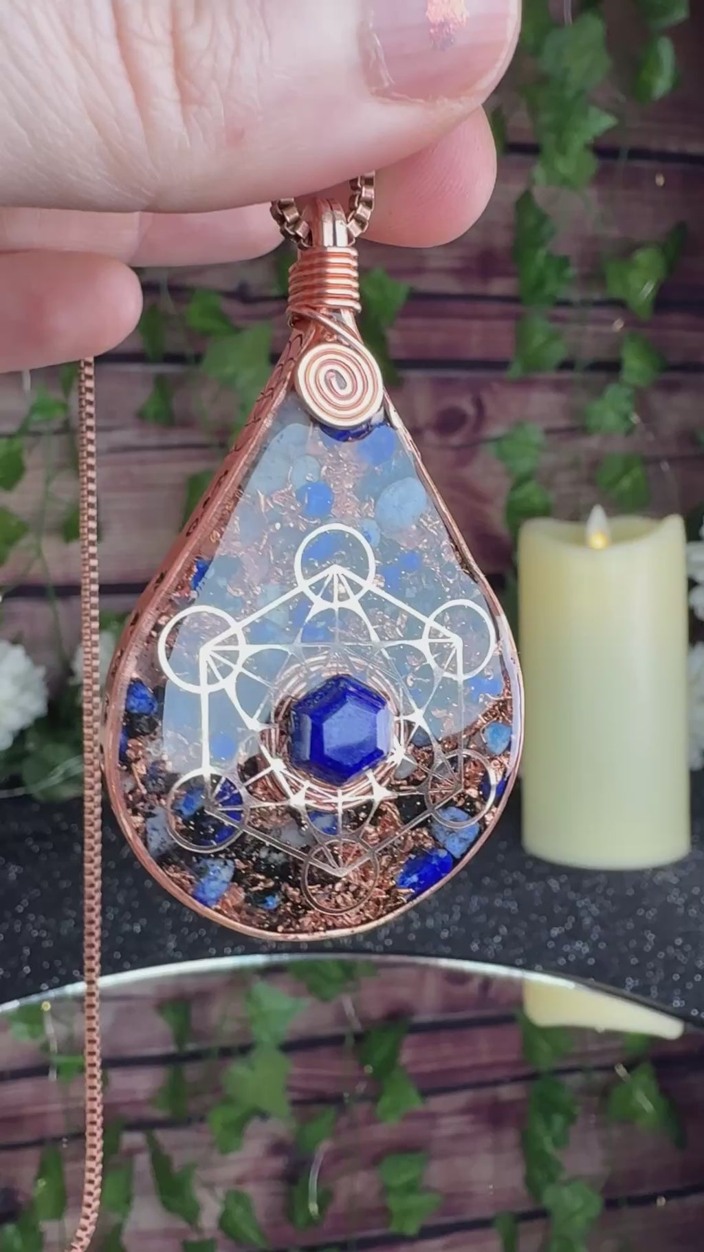 Trust & Flow~Orgonite Amulet with Lapis Lazuli