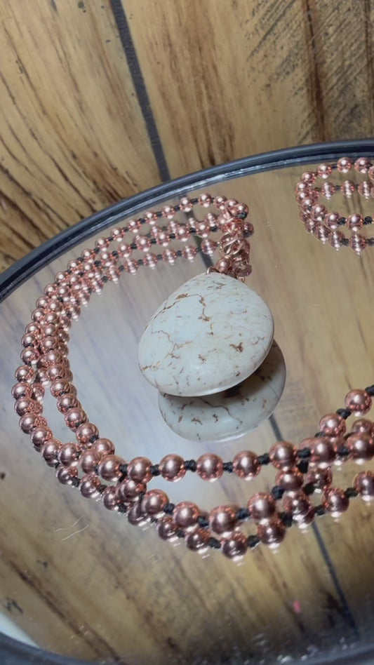 Howlite Copper Interchangeable Mala