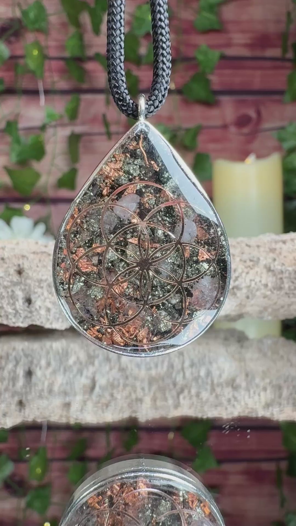 Seed of Life + Lotus Orgonite w/ Pyrite