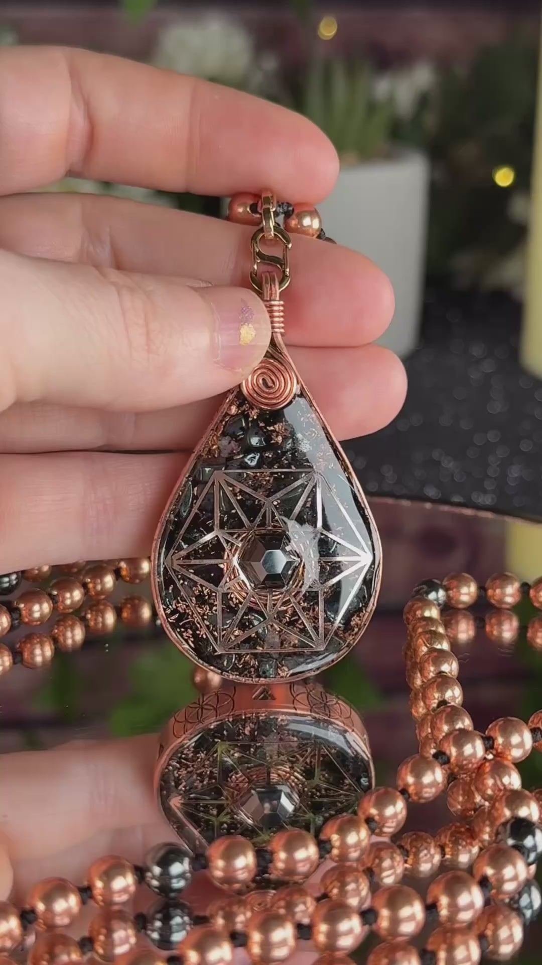 Orgonite Mala for Stability, Grounding, and Growth