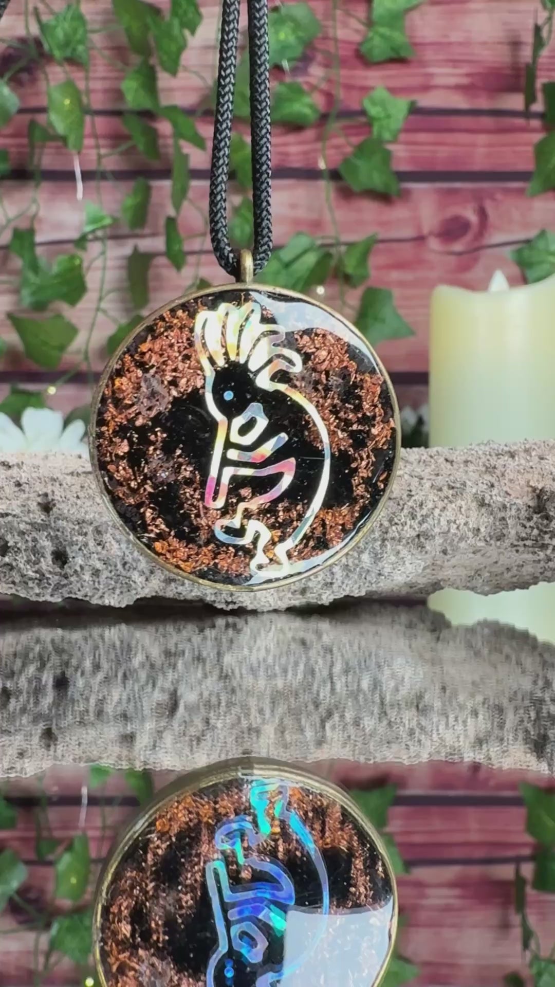 Kokopelli Grounding Orgonite Blend Dbl Sided w/ Seed of Life