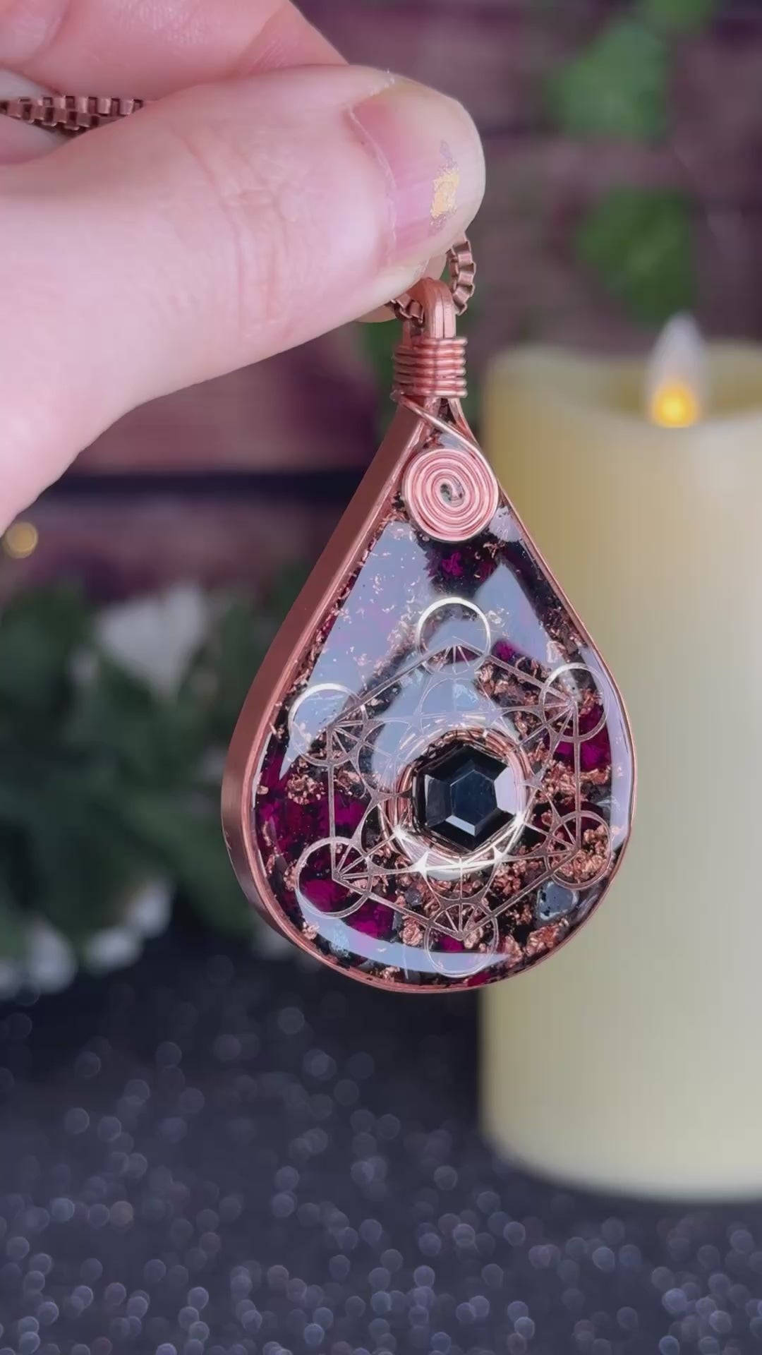 Grounded in Love~Orgonite Amulet with Rose Petals & Grounding Blend