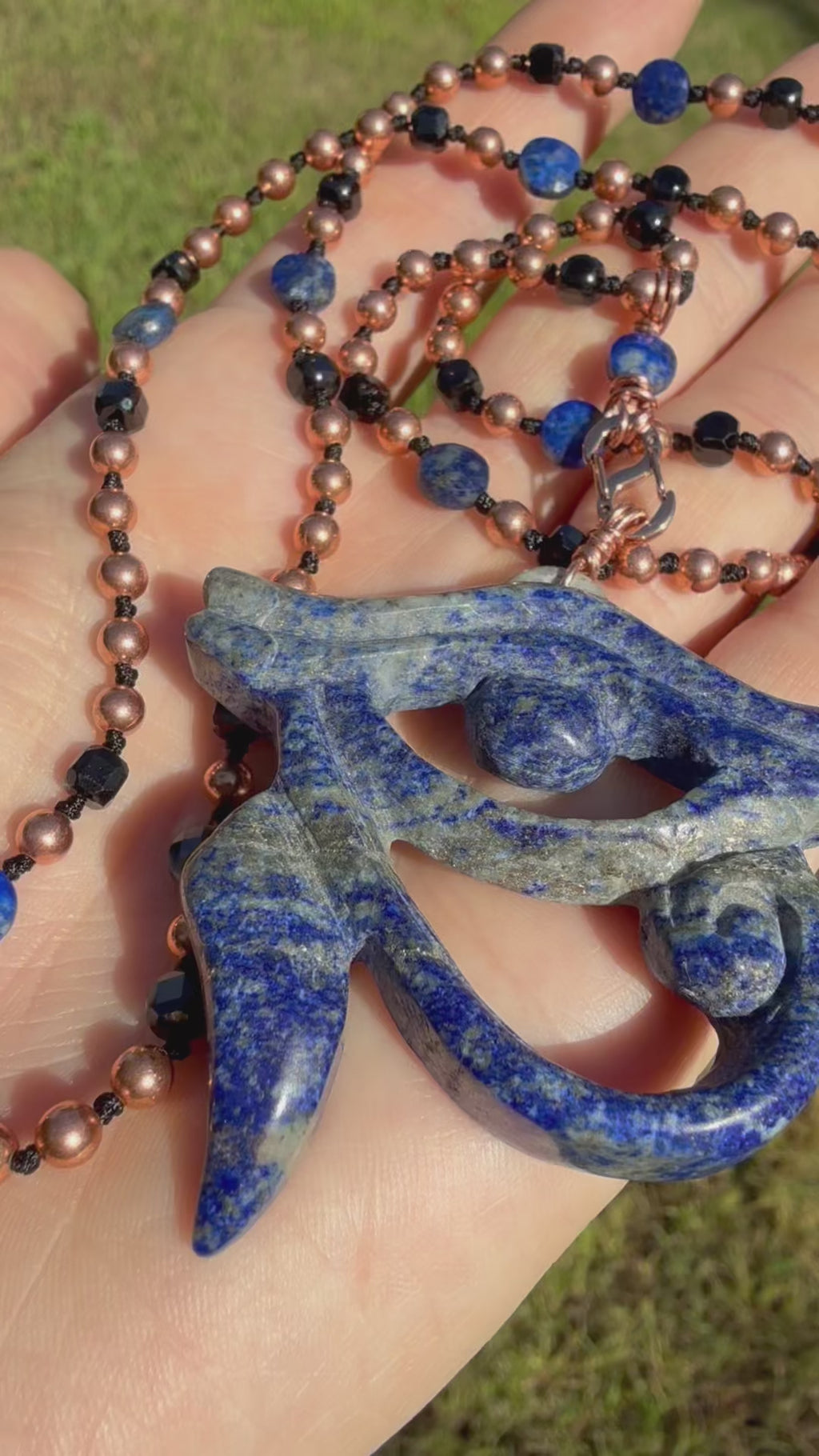 Divine Protection ~ Interchangeable Mala w/ Lapis, Copper, & Bl Tourmaline