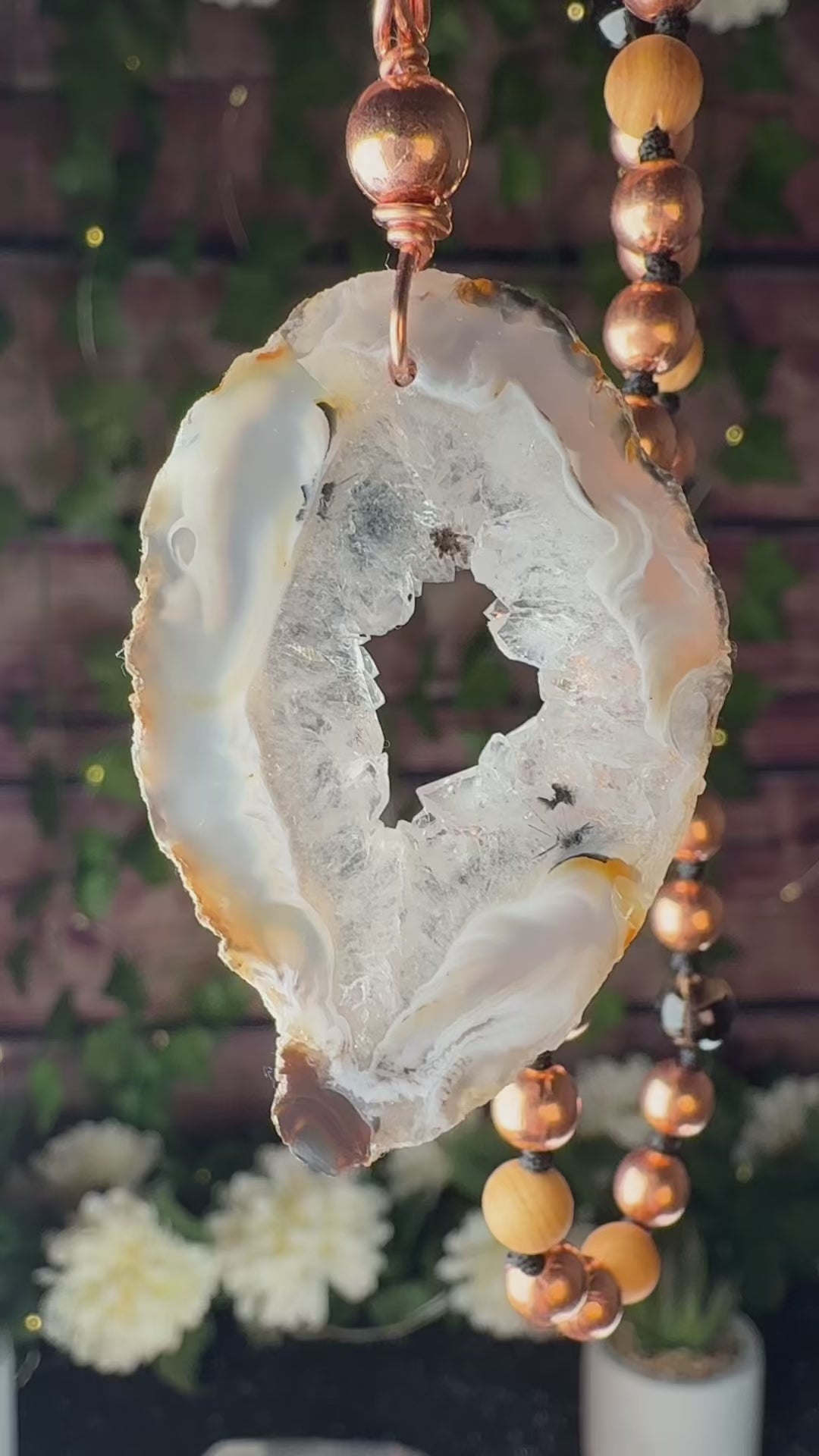 Embodied~Oco Interchangeable Mala w/ Cedar, Smokey Quartz, & Copper Beads