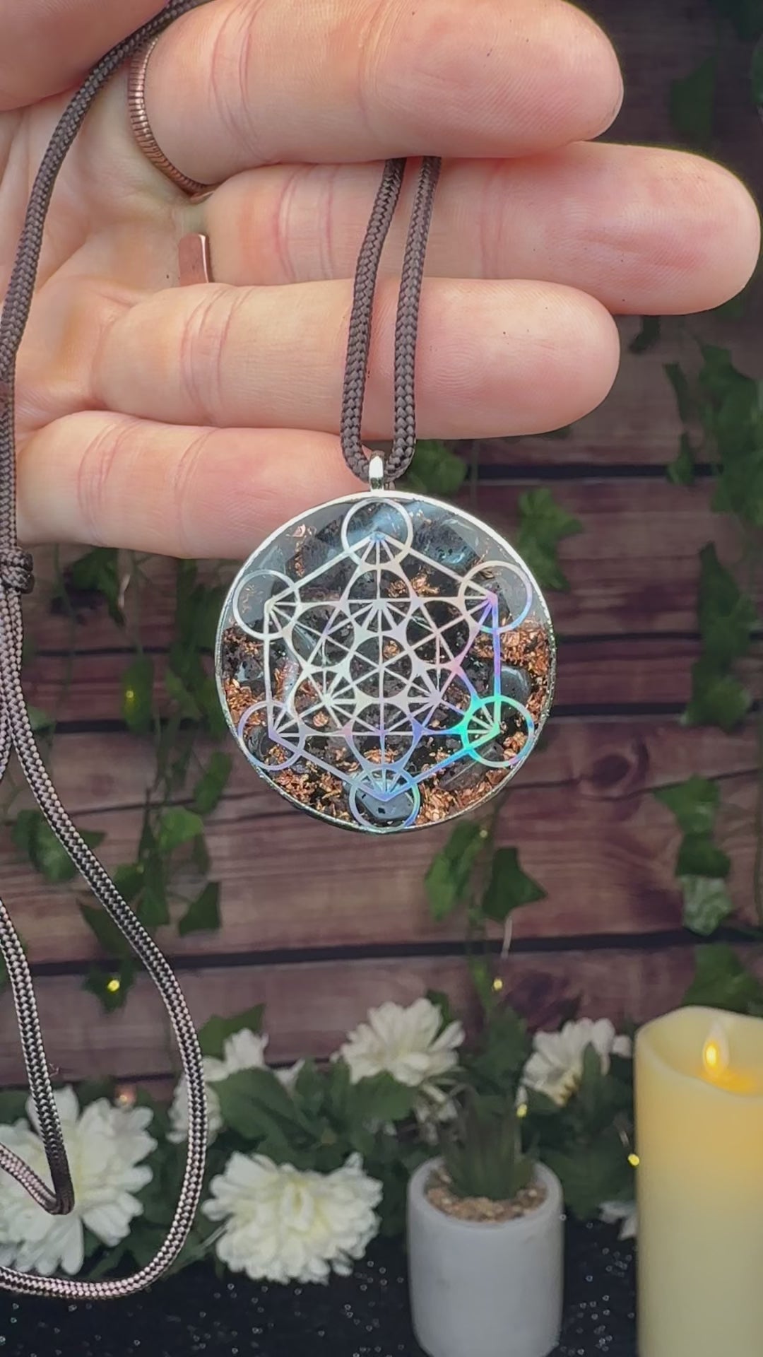 Metatron’s Cube+Seed of Life Adjustable Necklace