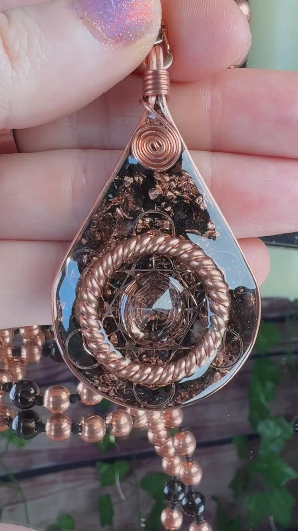 The Only Way Out Is Through~Smokey Quartz Orgonite Mala Necklace