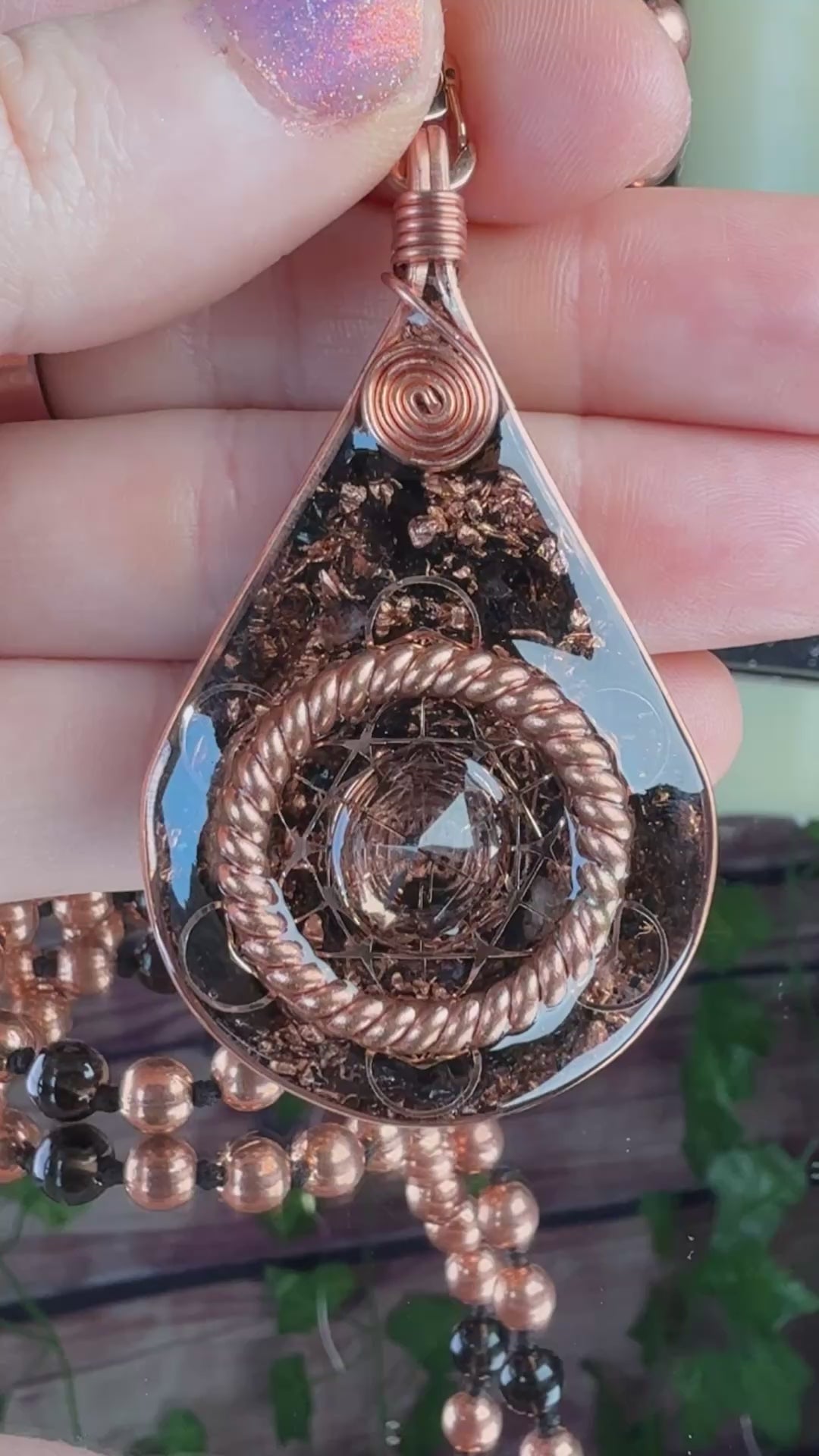 The Only Way Out Is Through~Smokey Quartz Orgonite Mala Necklace