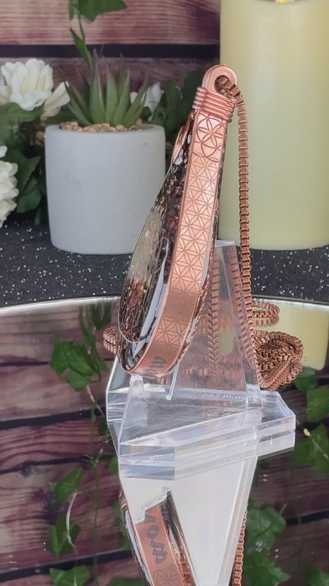 Be Here Now~Orgonite Necklace for Grounding+Protection