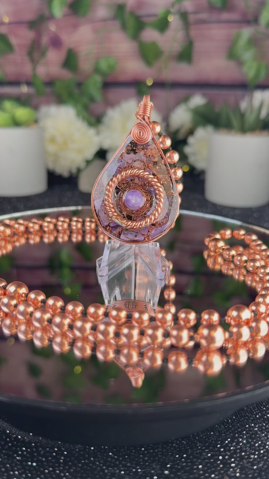 Look Within~Charoite Orgonite Mala for Transformation and Self-Worth