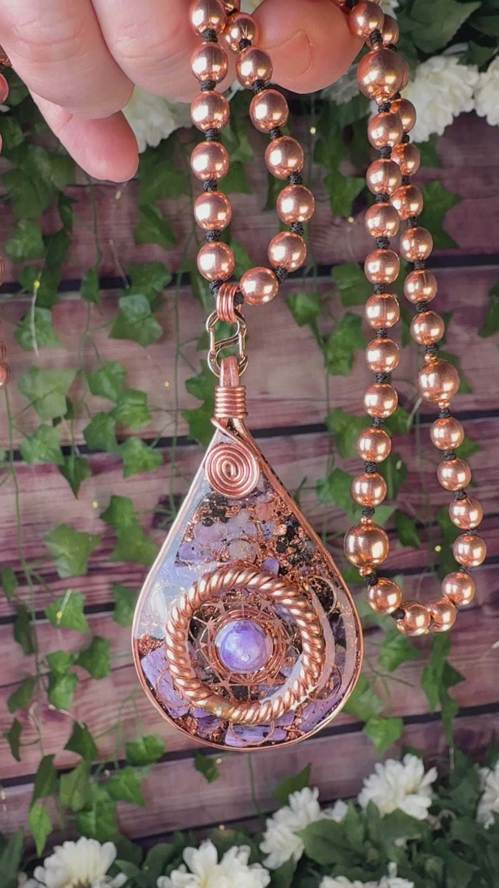 Look Within~Charoite Orgonite Mala for Transformation and Self-Worth