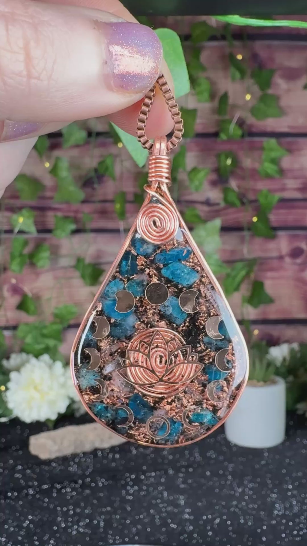 Breathe & Let Go Orgonite w/ Blue Apatite & Selenite for Clarity Release & Peace