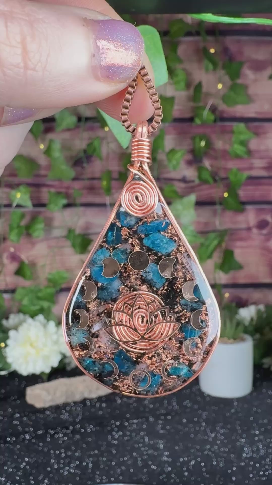 Breathe & Let Go Orgonite w/ Blue Apatite & Selenite for Clarity Release & Peace