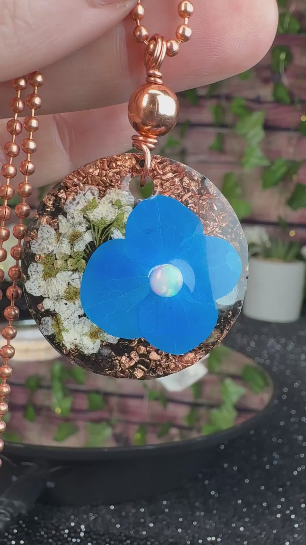 Flower Orgonite~Grounding Blend~White w/ Opal~Flower Power