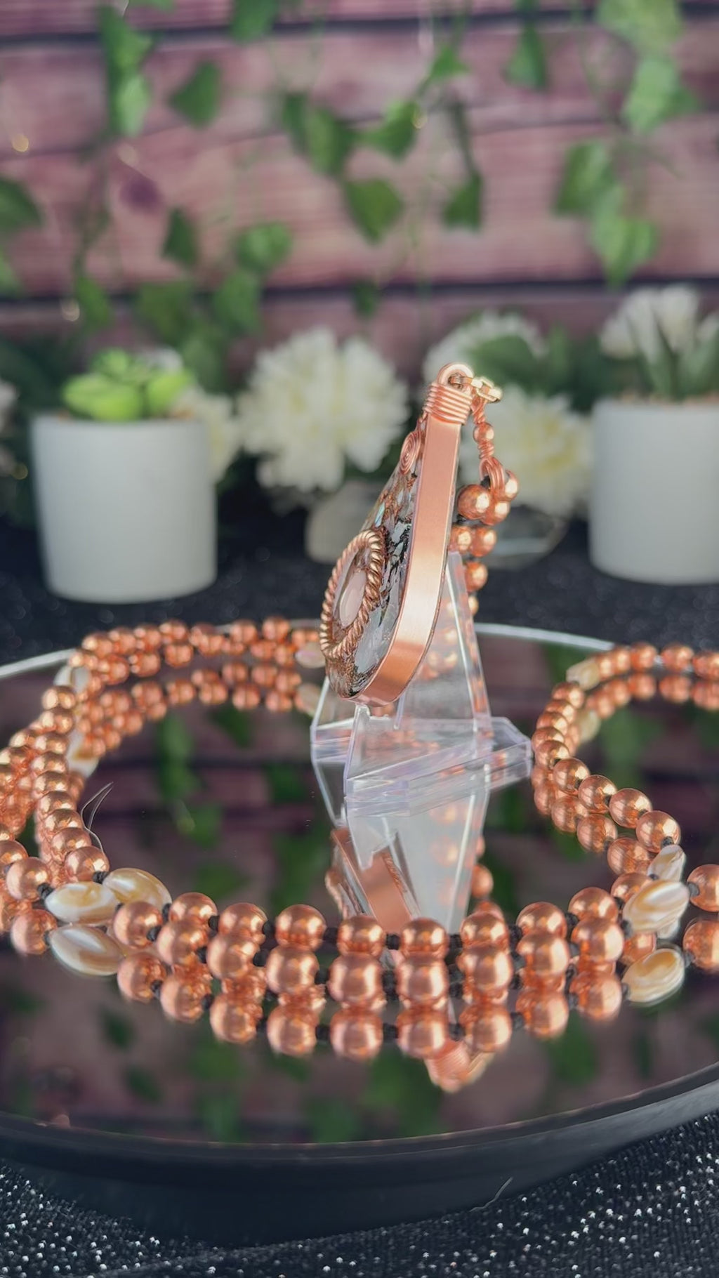 Flow~Natural Shell Orgonite Mala