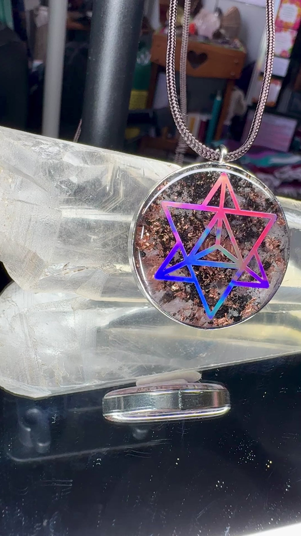 Merkaba+Seed of Life w/ Rose Quartz-Elite Shungite-Herkimer Diamond