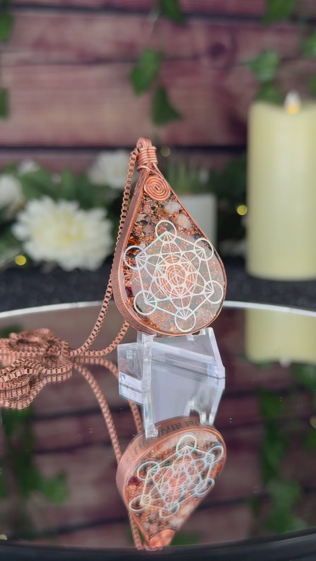 Live with Intention~Orgonite with Citrine, Elite Shungite, Diamond Quartz, Tensor Ring, Clear Quartz, & Copper