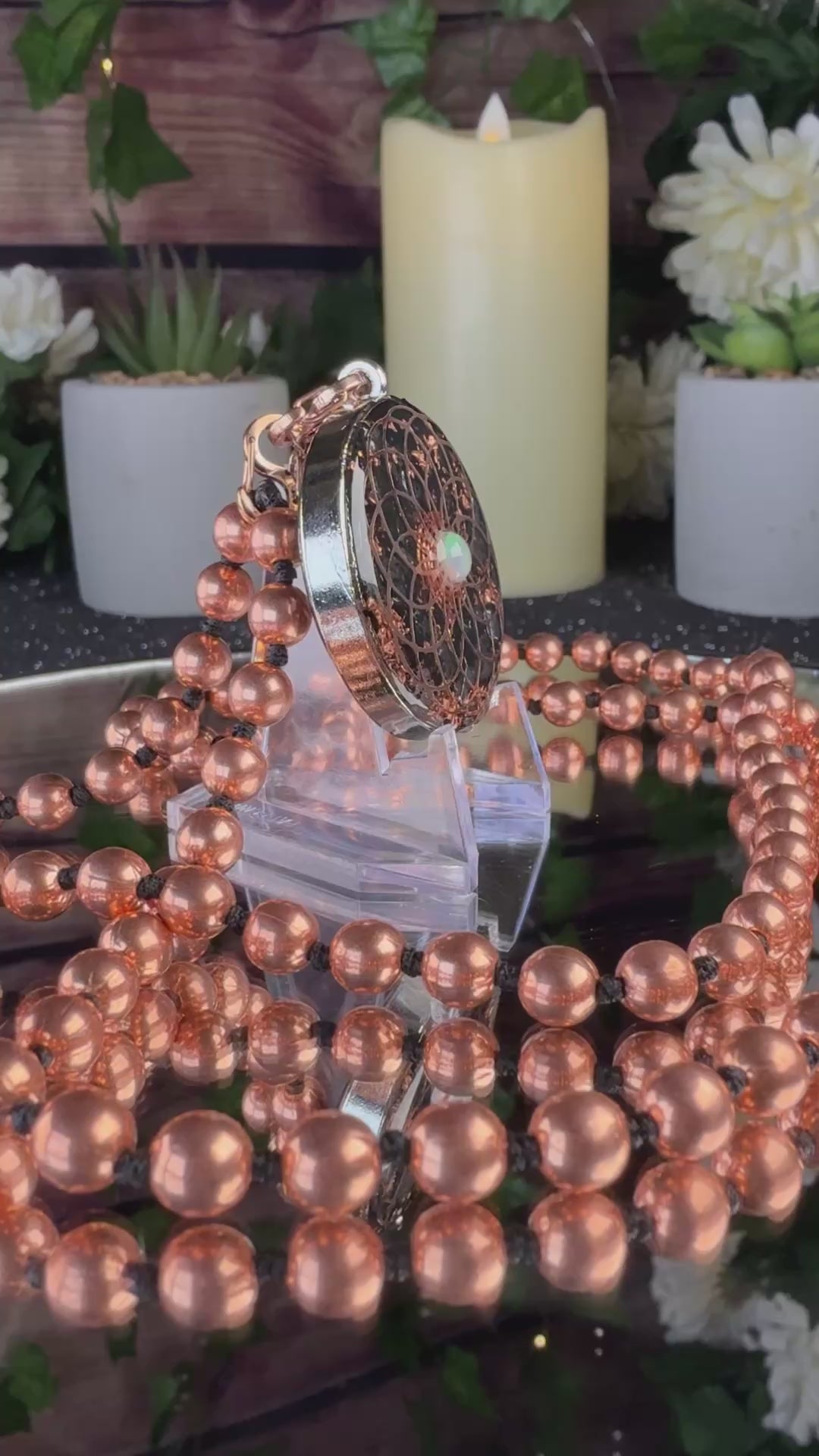 Torus+Seed of Life Orgonite Copper Grounding Mala