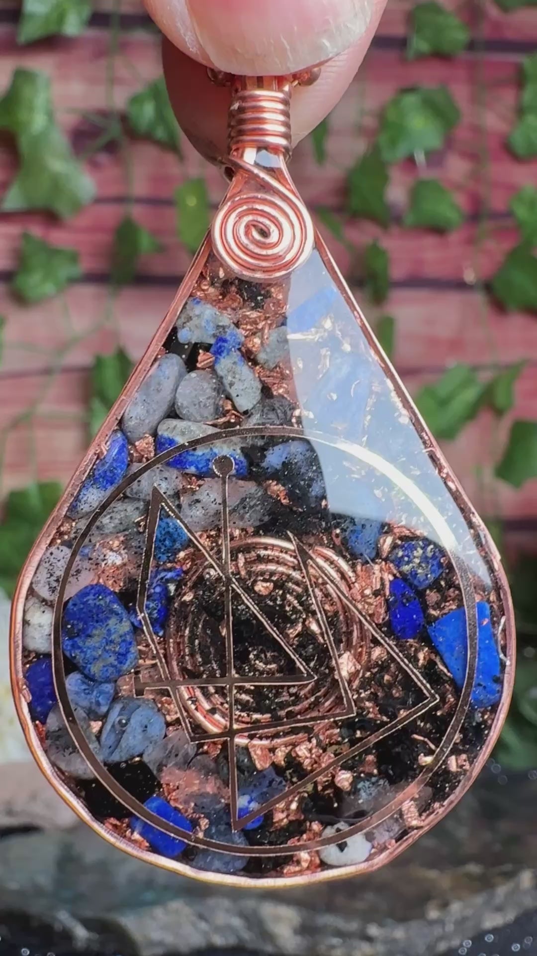 Sigil Series 1~"I am guided & protected in all ways, always." Orgonite w/ Lapis Lazuli, Black Tourmaline +